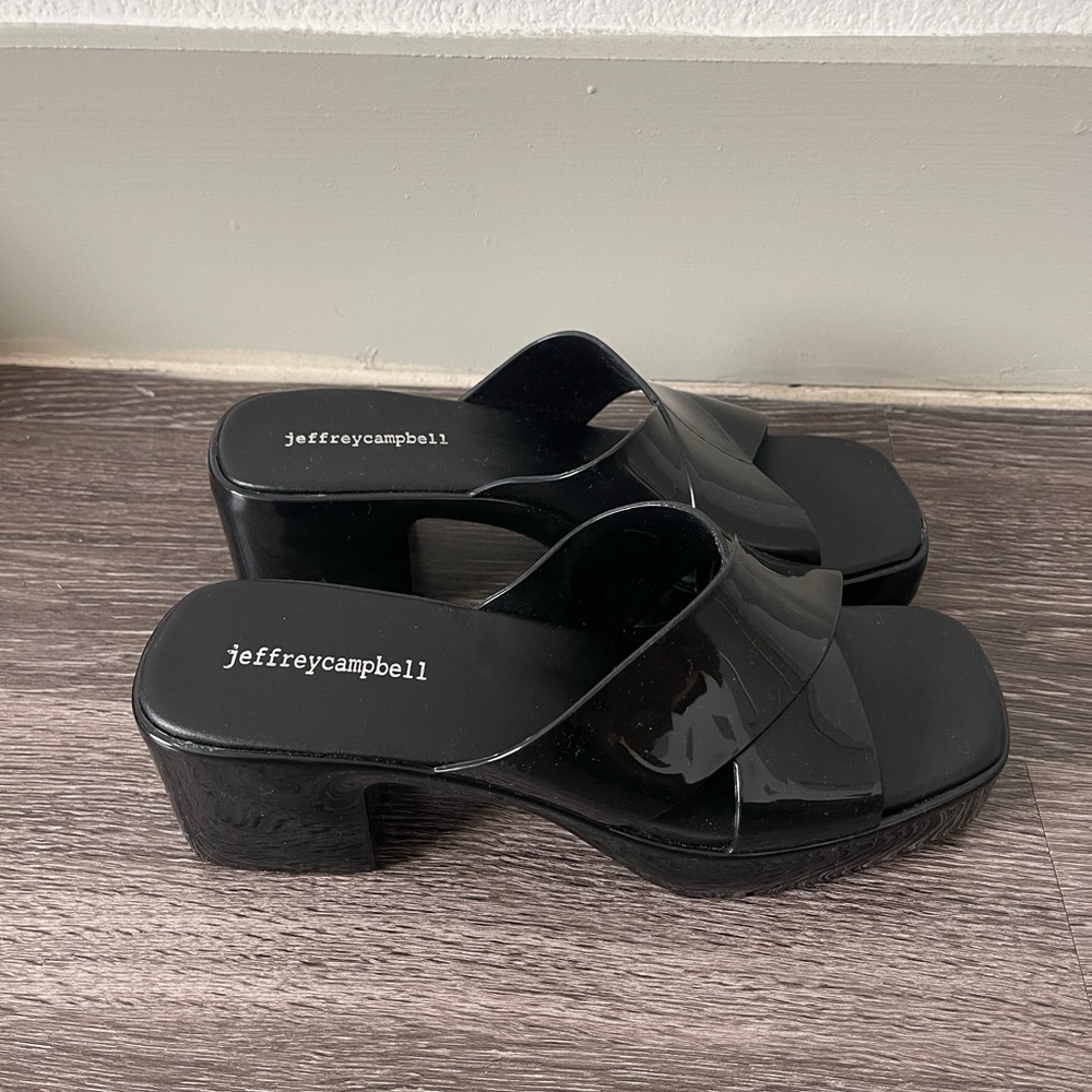 Jeffrey Campbell Black Patent Platform Sandal